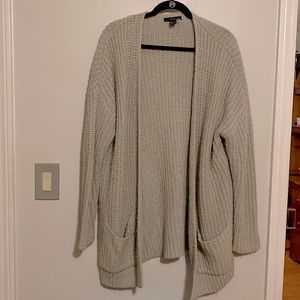 Grey Chunky Oversized Cardigan